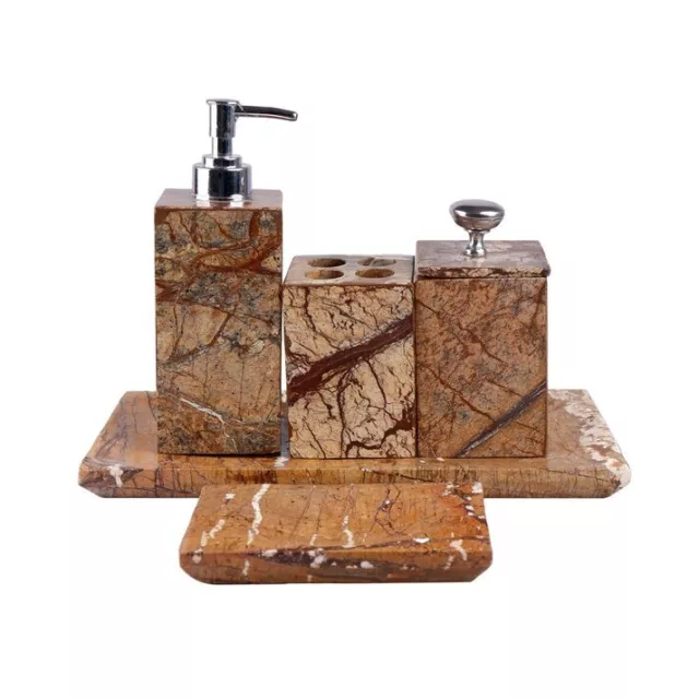 Brown Marble Bathroom Set of 5