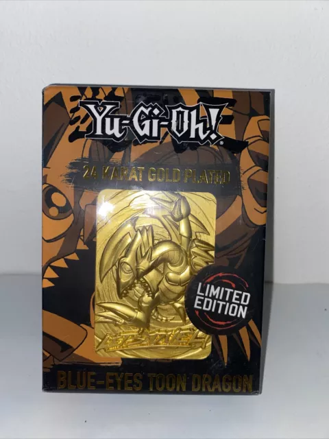 Yugioh 24 karat gold plated card blue eyes toon dragon limited edition