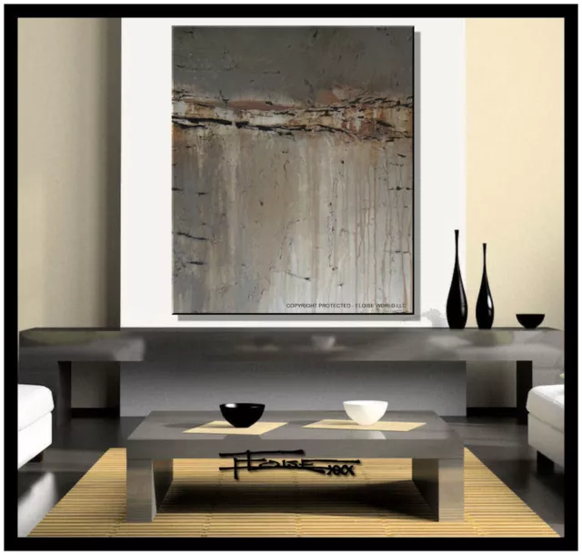 ABSTRACT PAINTING MODERN CANVAS WALL ART Large, Framed, Signed, US  ELOISExxx