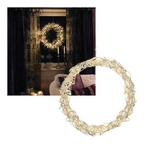 Design LED Licht-Kranz "CURLY" Lichterkranz Türkranz Wand Drahtkranz Metallkranz
