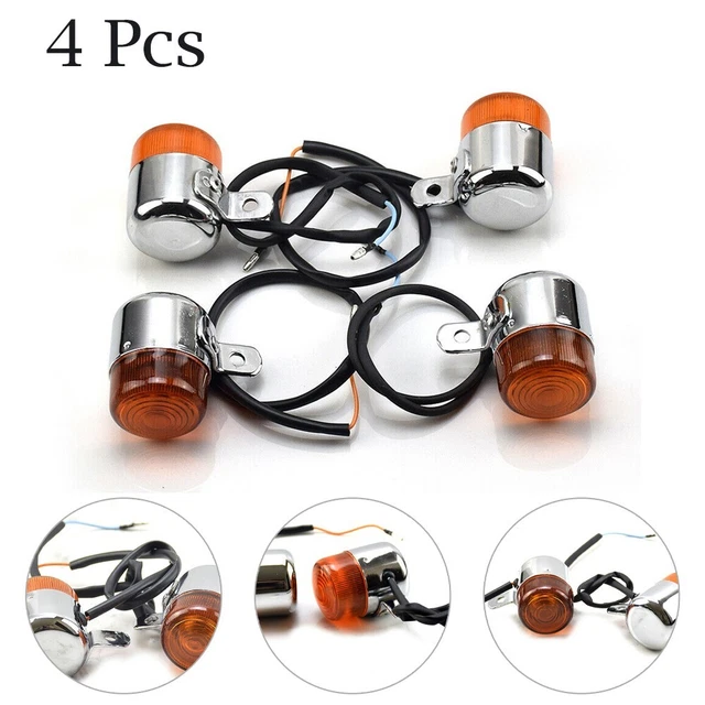 Durable Haute Qualité Clignotant 2 Paire 6V Accessoires Ambre Avec Chrome Finir