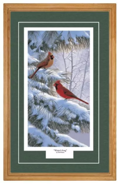 Winters Song by Derk Hansen 21x32 FRAMED PRINT PICTURE Cardinals