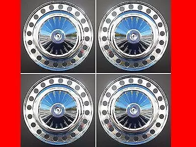 4 Coppe sportive cromate con fori Fiat 500 D-F-L e Bianchina - wheel covers