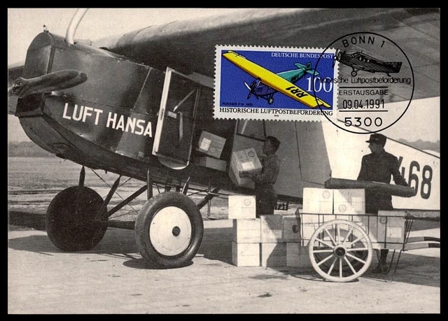 GERMANY MK AVIATION AIRCRAFT AIRPLANE FOKKER CARTE MAXIMUM CARD MC CM (m566