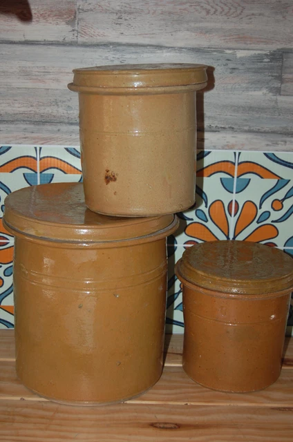 Ancien Pot En Terre Cuite émaillée Avec Anse Et Couvercle – Déco Rustique Et Authentique