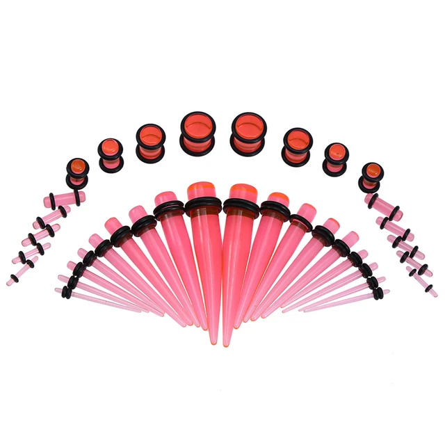 36pcs Acrilico Alla Moda Taper-Taper Expander O Ring Kit Trans Hoi DB3