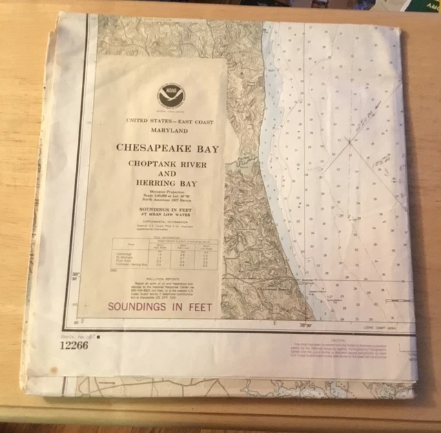 NOAA MAP CHESAPEAKE Bay Choptank River Herring Bay Nautical Chart
