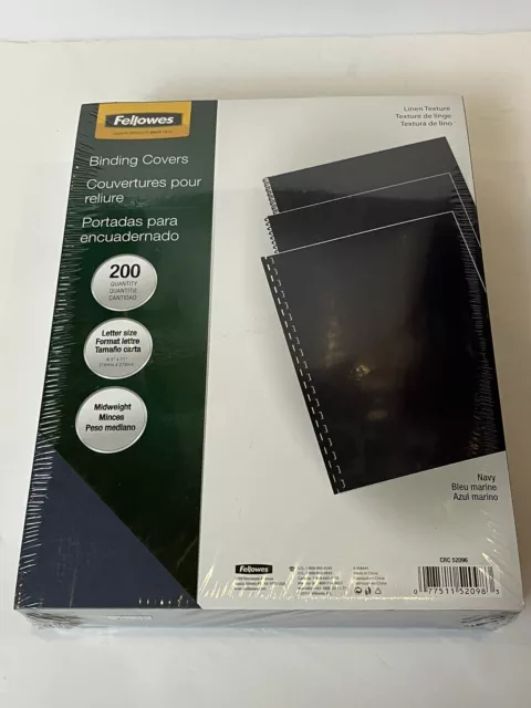 200 Fellowes Presentation Binding System Covers 8 1/2 X 11 Inch Navy CRC52096