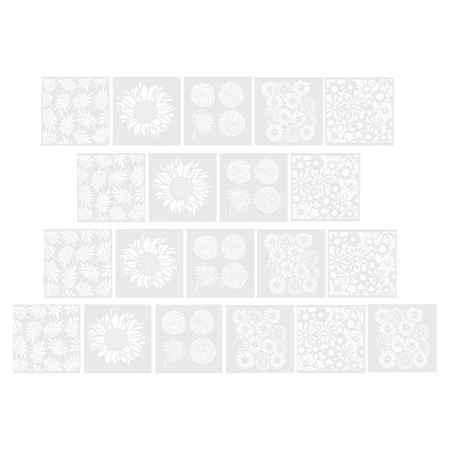 Biglumin 8er Set Malvorlagen - DIY Schablonen Für Textil & Wand - Tiere, Blumen, Autos