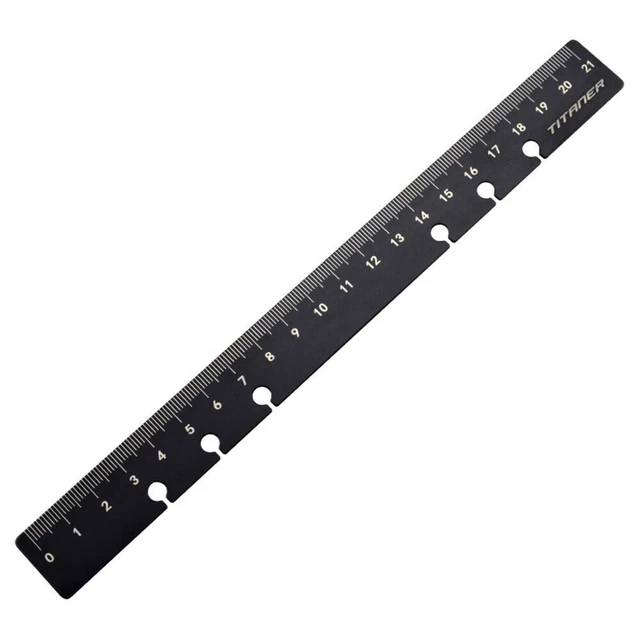 TITANER Titanium Double Bevel Scale Inch Metric Ruler Student Stationery 8" In