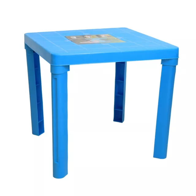 Kids Children Garden Table Durable Plastic Blue Play Study Picnic Indoor Outdoor