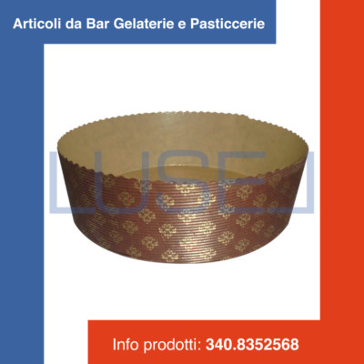 PZ 10 FORMA COTTURA PANETTONE BASSO STAMPO PER PANETTONI DIAMETRO CM 22 ALTO CM 7 DA GR 1000 