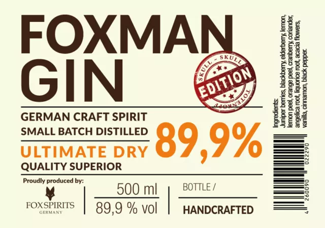 FOXMAN Dry Gin 89,9% & Absinthe ANTITOXIN 89,9% - Ultimate Bundle 3