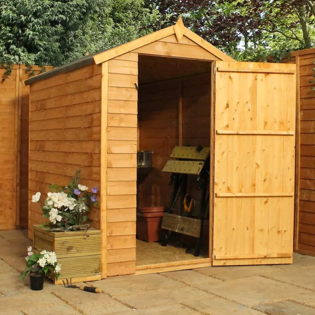 6x4 GARDEN SHED SINGLE DOOR APEX WINDOWLESS FLOOR FELT WOODEN SHEDS 6ft x 4ft 2