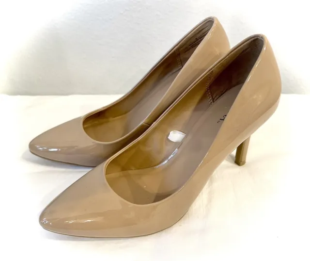 Merona Womens Pumps Nude Beige 3.5 inch Heel Dress Shoes size 8