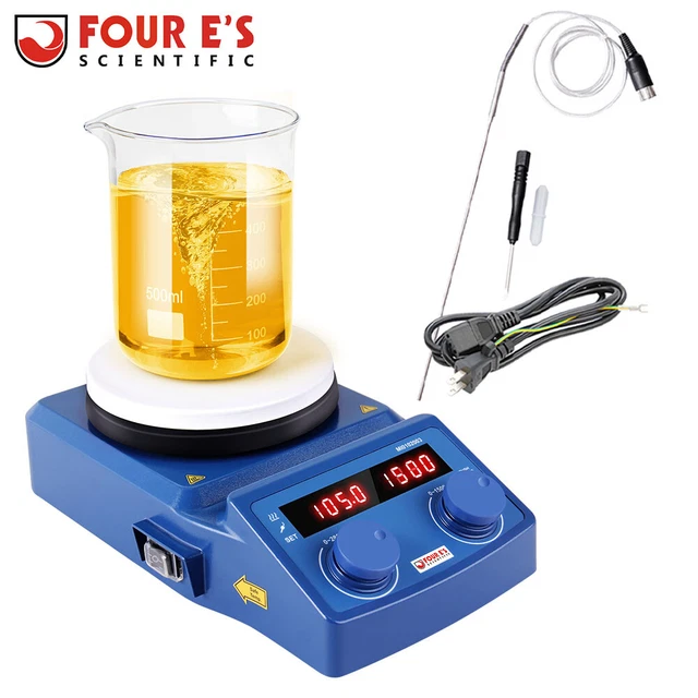 Four E'S 5 Inch 5,000mL Laboratory Magnetic Stirrer w/Hot Plate 100-1500RPM 600W