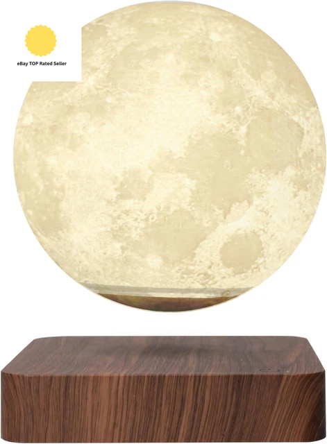 ROTATING FLOATING MOON Lamp Spinning Magnetic Levitation LED Touch ...