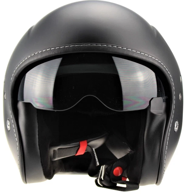 FIBERGLASS OPEN FACE Scooter Motorbike Motorcycle Helmet Crash Sun