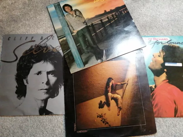 Collection of 4 Cliff Richard vinyl LPs Small Corners/ Silver/ love songs/ wired