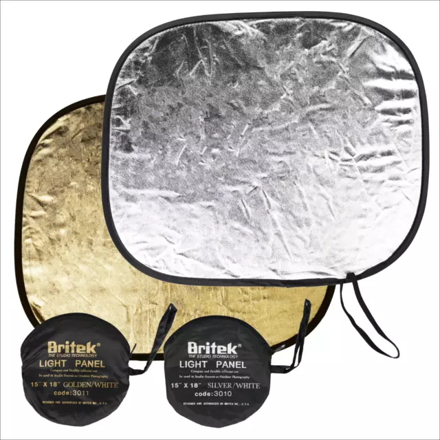 [2 PACK] Gold/Whte + Silver/White Light Reflector Panel for Photography, Studio