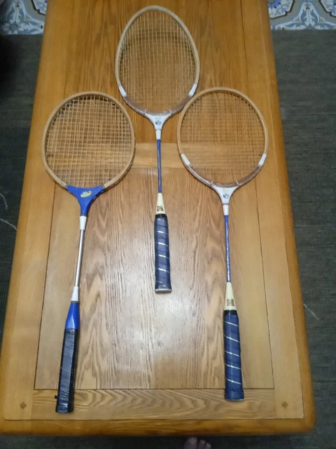 Raquettes De Badminton Anciennes Dunlop - Bois, Collection Jouet Vintage, France, Occasion