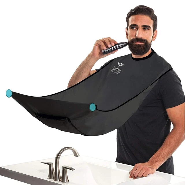 Bombay Shaving Company bavaglino barba, raccoglitore tagli barba/grembiule per la cura - nero