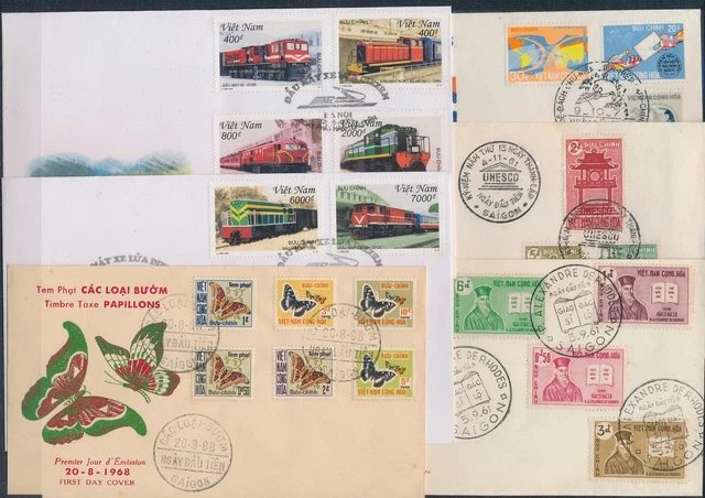 XD87296 Vietnam mixed thematics FDC's used
