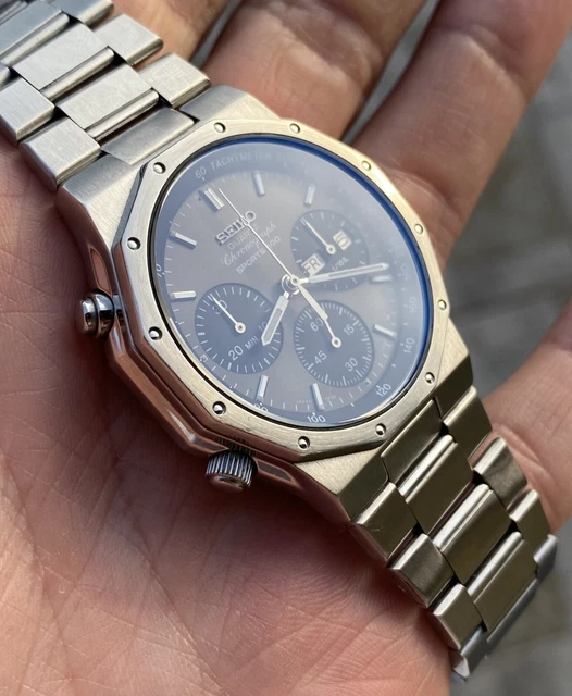 SEIKO 7a38 7020 Vetro Di Ricambio Originale NOS Per Cronografo Al Quarzo