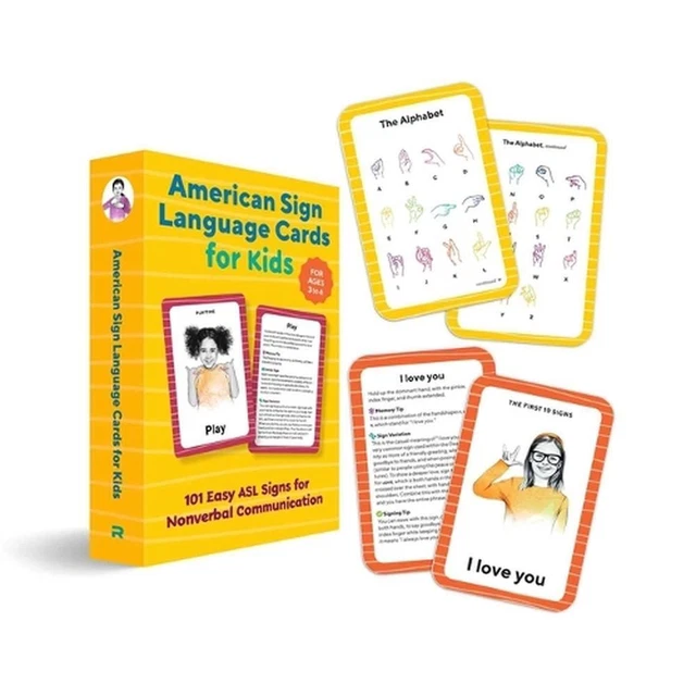 AMERICAN SIGN LANGUAGE Flash Cards for Kids: 101 Easy ASL Signs for ...