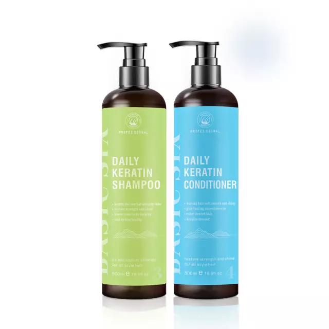Daily Use Shampoo / Conditioner Set Smoothing Straightening Hair Keratin 500ml