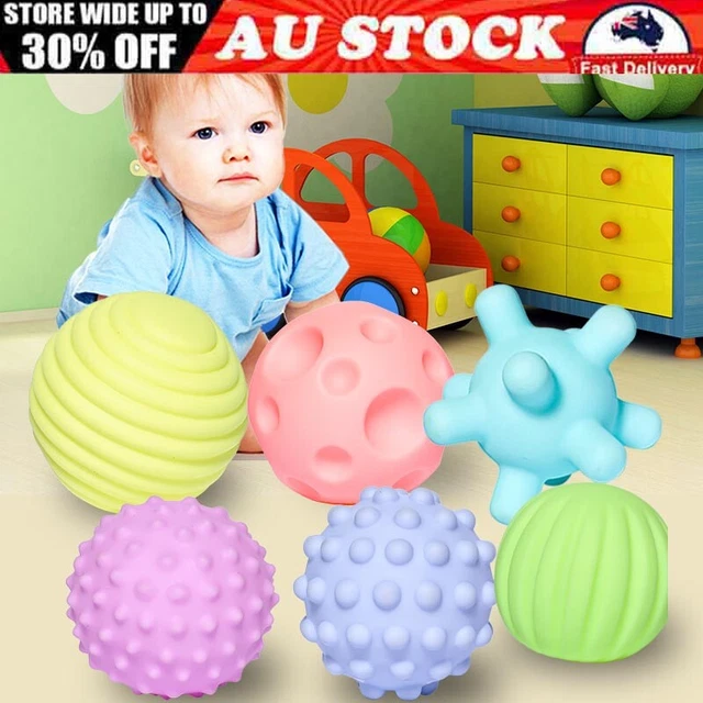 6 Piece Baby Ball Set Baby Hand Massage Multi-Textured Sensory Toys Soft Balls