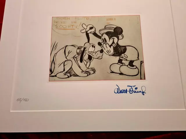 Walt Disney litografia acquaforte  Mickey Mouse en pippo rarissima