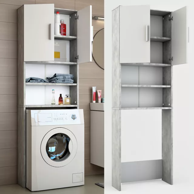 VICCO armario lavadora hormigón - mueble de baño 190x64 cm