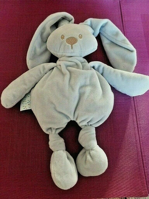 B12G / doudou lapin semi plat lapidou bleu gris NATTOU neuf
