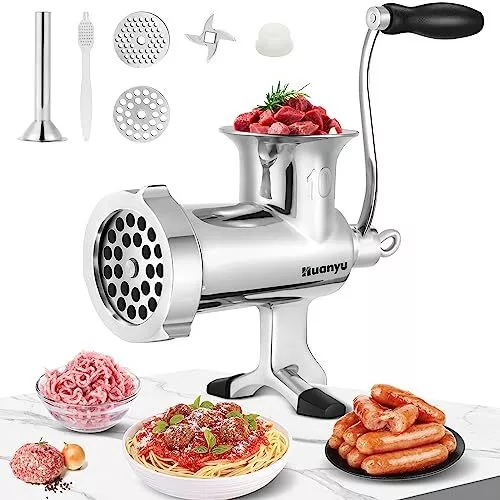 Huanyu Meat Grinder Manual Stainless Steel Hand Meat Grinder and Sausage Maker M