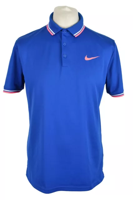 NIKE Blue Polo T-Shirt size M Mens Dri-Fit Outdoors Outerwear Menswear