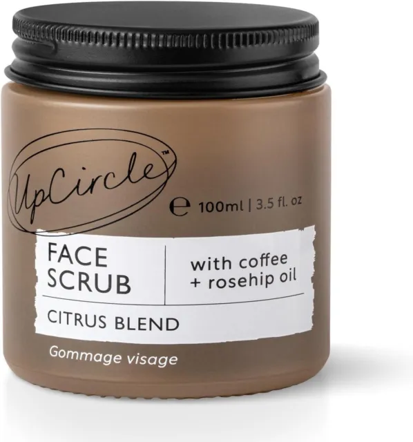 UpCircle Coffee Face Scrub - Citrus Blend For Normal + Dry Skin 100ml - Shea...