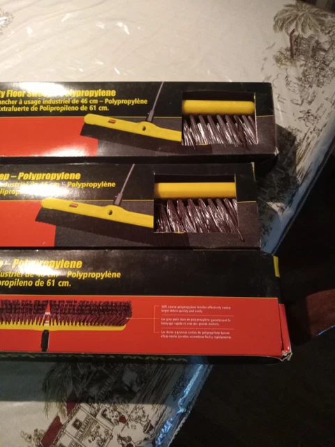 Lot Of 3 Rubbermaid 24" Heavy-Duty Floor Sweep-Polypropylene