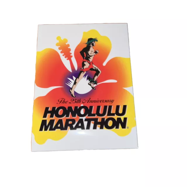 Honolulu Marathon 25th Anniversary Sticker Decal Hawaii Vintage Floral  New