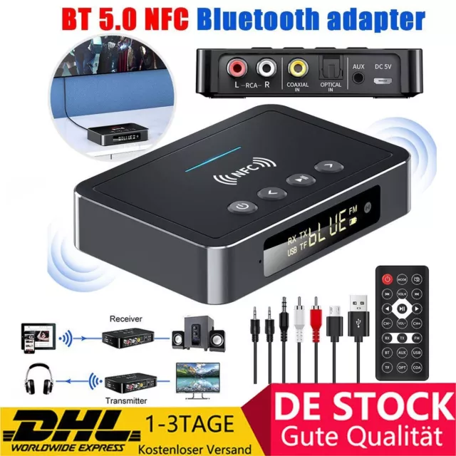 NFC Receiver,Bluetooth 5.0 Empfänger Stereo Audio Adapter Stereoanlage AUX 3,5mm