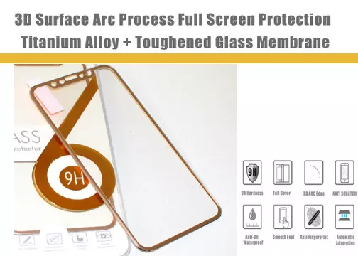 3D Curved Full Cover Tempered Glass Screen Protector For iPhone XS Gold Edge