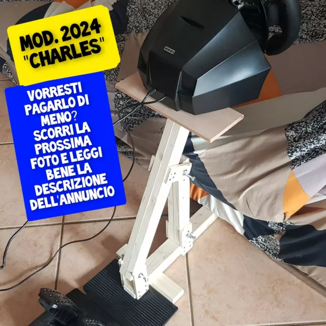 Postazione guida economica simracing F1 per sofà Mod. CHARLES. Ps4 Ps5 Xbox PC.