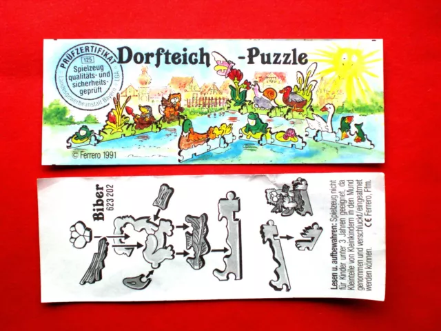 1991 D  Dorfteich-Puzzle BIBER Beipackzettel