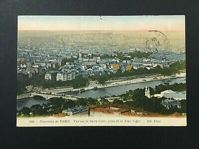 Carte Postale Ancienne de 1916 PARIS-Vue sur le Sacré Coeur prise de Tour Eiffel
