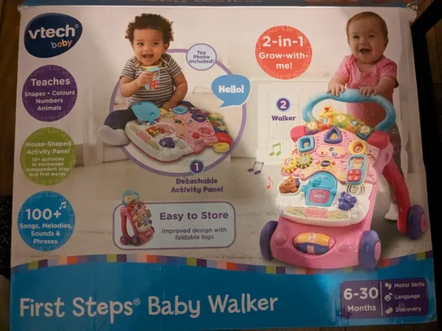 **Missing Phone** VTech 505653 First Steps Baby Walker - Pink. New. Box Damage.