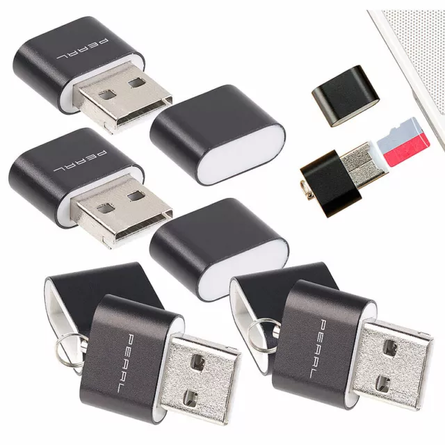 PEARL 4er Pack Mini-Cardreader für microSD(HC/XC)-Karten bis 128 GB & USB