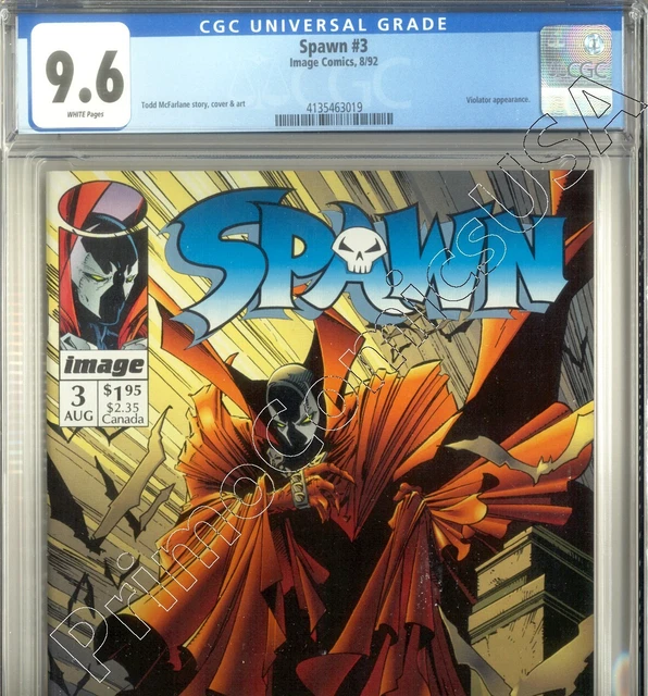 PRIMO:  SPAWN #3 - 1st series Violator McFARLANE Image comics 1992 NM+ 9.6 CGC