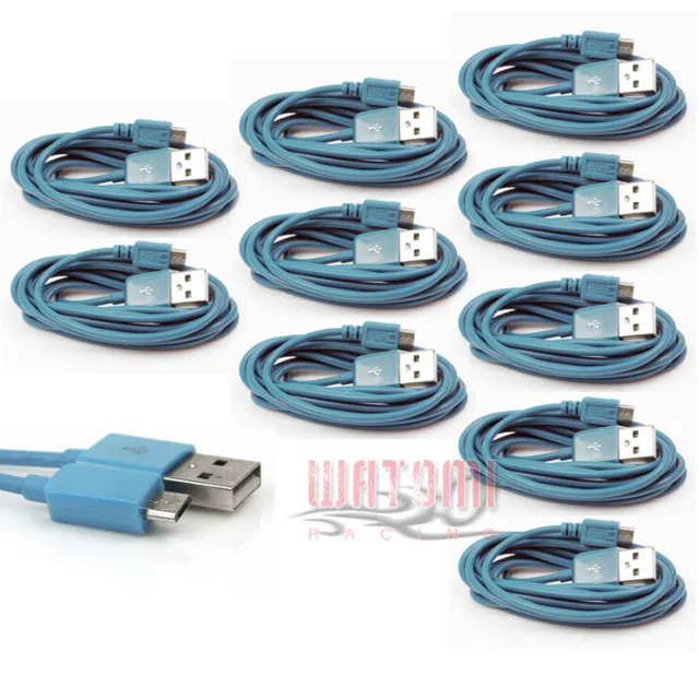 10X 10Ft Micro Usb Sync Power Charger Cable Aqua Blue For Galaxy S4 S3 Note