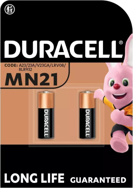 Duracell MN21 Pile alcaline 12V, lot de 2 ( A23 / 23A / V23GA / LRV08 / 8LR932