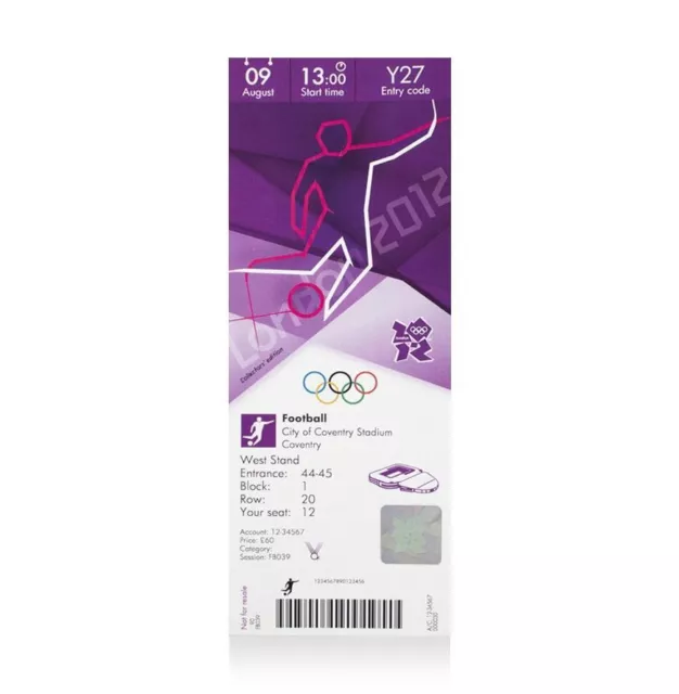 UNSIGNED London 2012 Olympics Ticket: Football, August 9th (W Bronze)